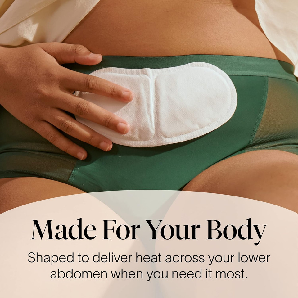 Cora Heat Relief Patch Soothe Cramps For Up To 8 Hours With Heat From Activated Carbon | Adheres To Your Clothes To Ease Cramps Exactly Where You Need It