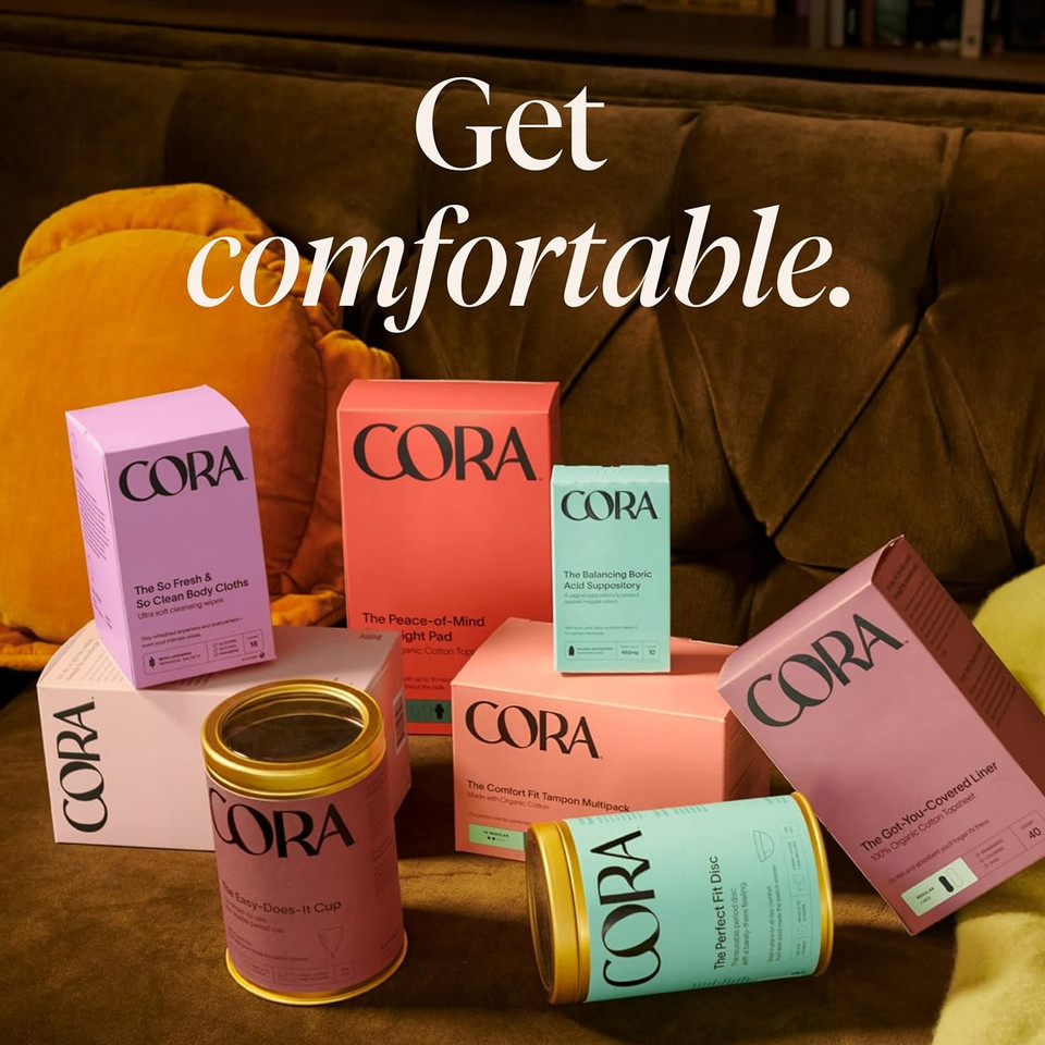 Cora Heat Relief Patch Soothe Cramps For Up To 8 Hours With Heat From Activated Carbon | Adheres To Your Clothes To Ease Cramps Exactly Where You Need It
