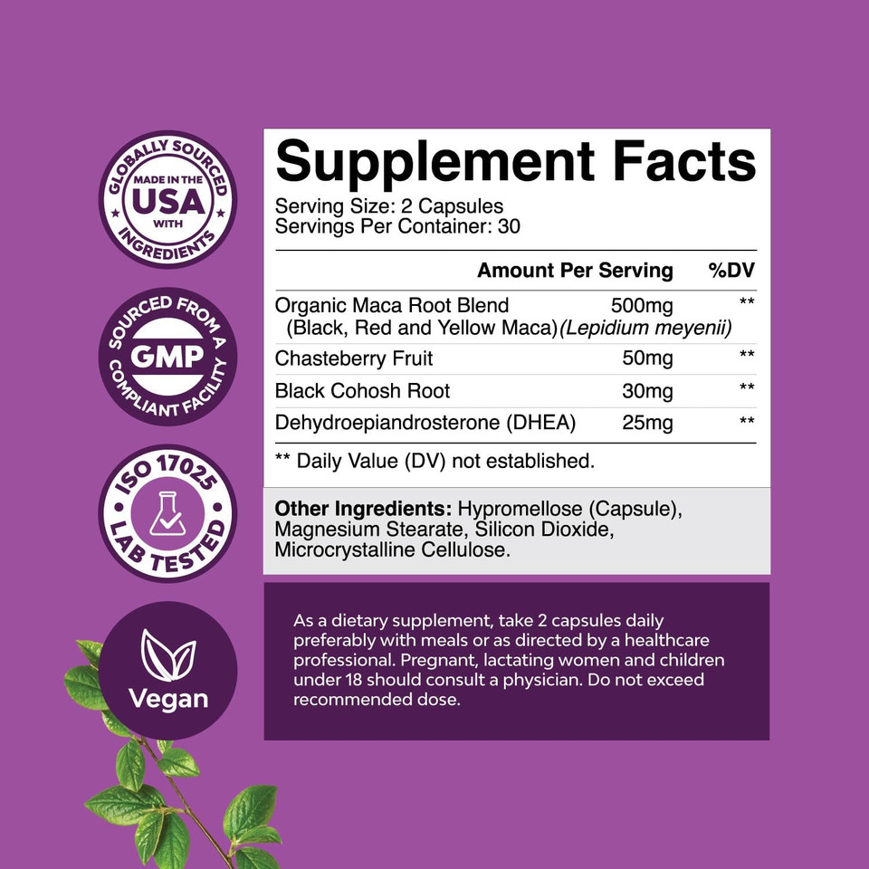 Complete Perimenopause Supplement For Women - Multibenefit Menopause Relief For Women With Maca Root Vitex Berry & Black Cohosh For Hot Flashes Night Sweats Hormone Balance And Mood Support (1 Month)