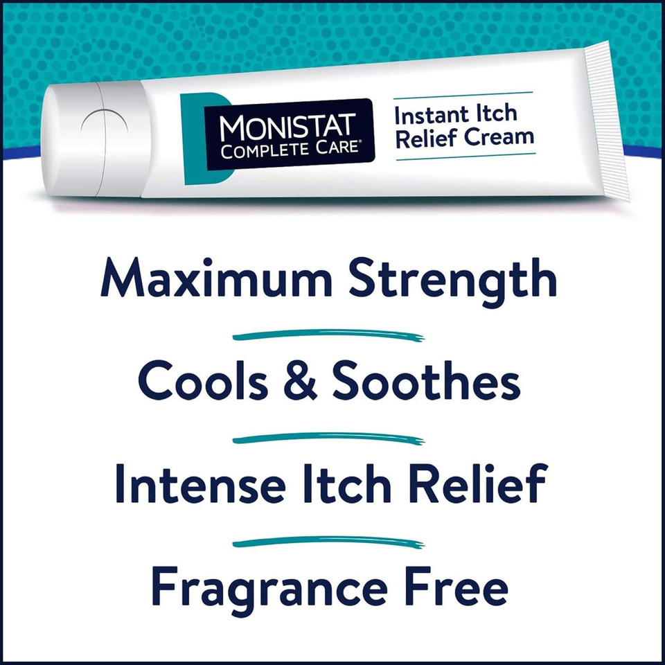 Monistat Instant Itch Relief Cream For Women, Maximum Strength Feminine Itch Care, 1 Oz