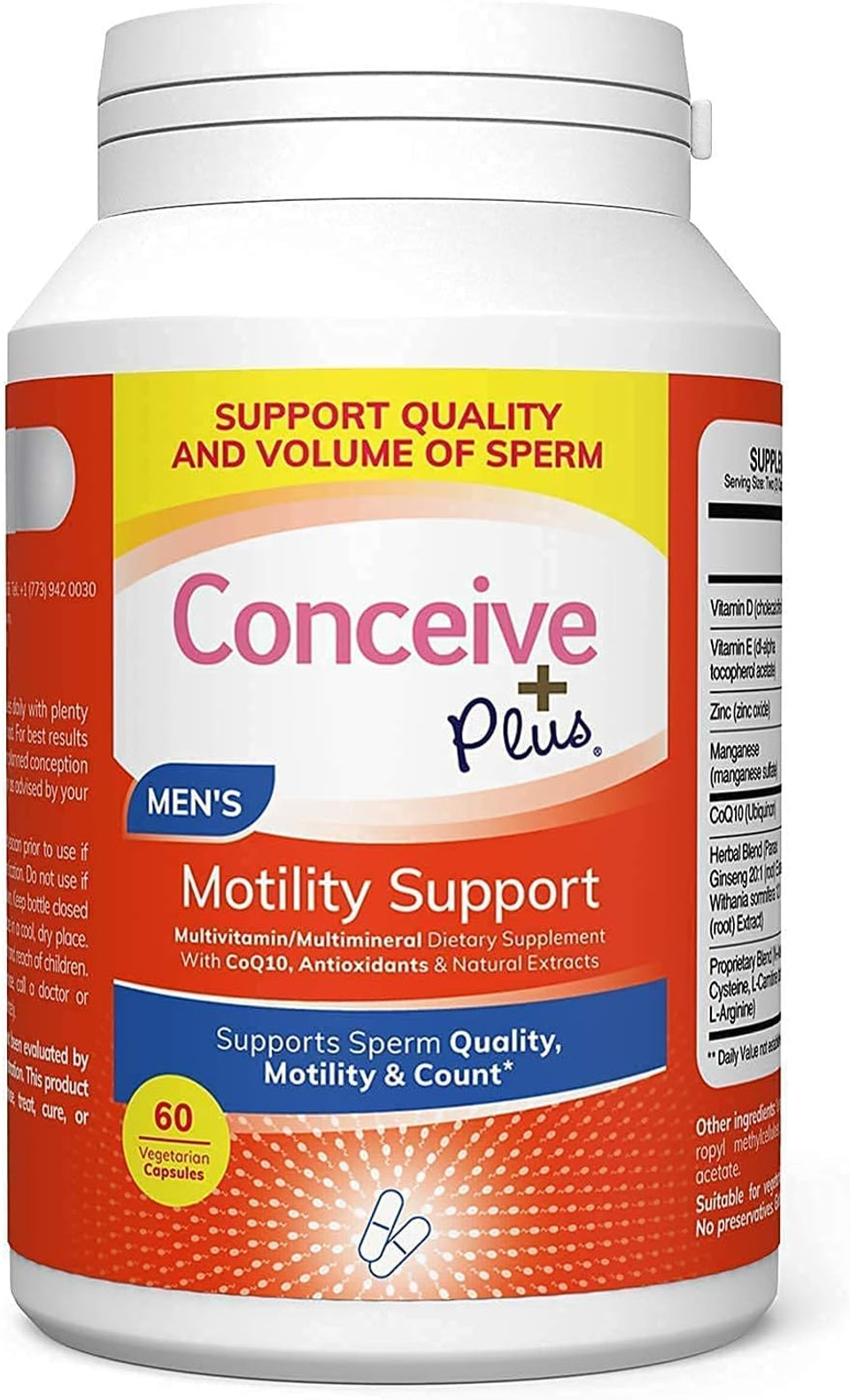 Conceive Plus Mens Fertility And Motility Bundle, Supports Healthy Male Fertile Health And Boost Volume, Fertility Lubricant 2.5 Ounce