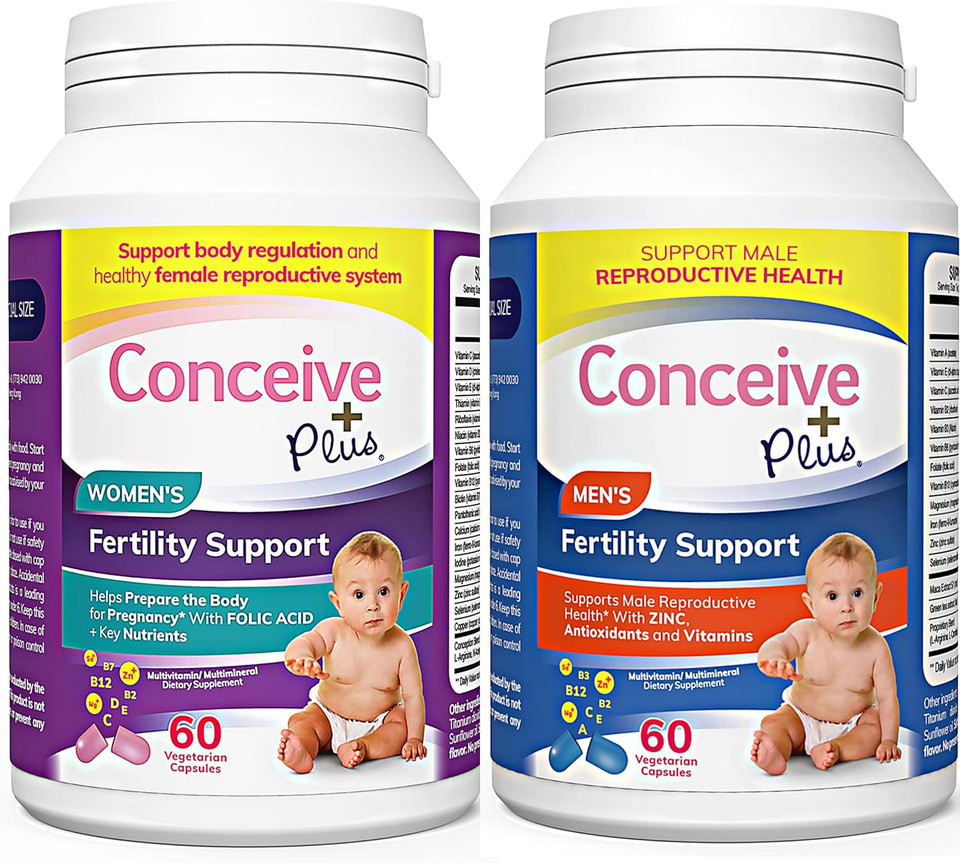 Conceive Plus His + Hers Fertility Supplements Prenatal Conception Vitamins Bundle For Couples Trying To Conceive