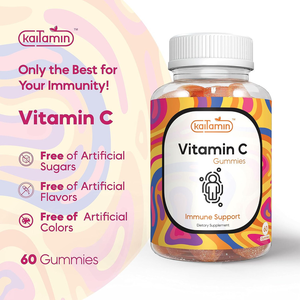 Vitamin C Gummies For Chidren And Adults | Vegetarian And Gluten Free 60 Gummies For Immunity And Growth Support Vitamin C Gummies For Chidren And Adults | Vegetarian And Gluten Free 60 Gummies For Immunity And Growth Support