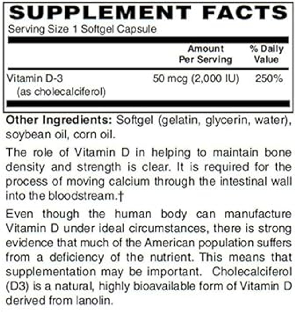Bariatricpal Vitamin D-3 50Mcg (2,000 Iu) - Easy Swallow Vegetarian Softgels (100 Count)