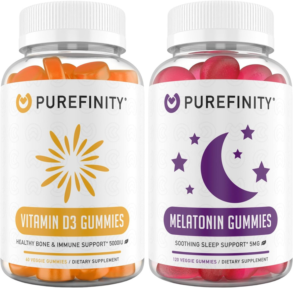 Vitamin D3 Gummies (Pack Of 2) And Melatonin Gummies Bundle
