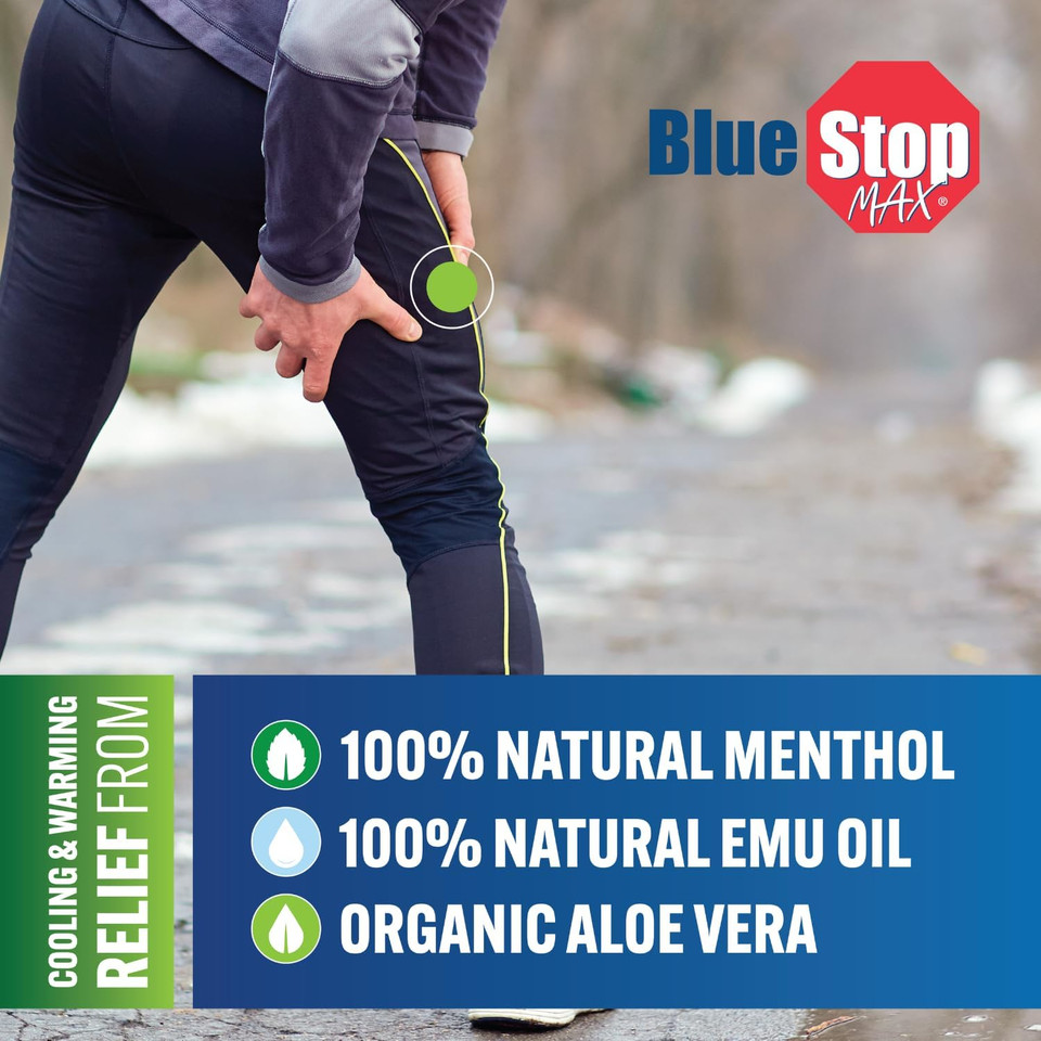 Blue Stop Max Pump And Jar Bundle - Every Day, Every Ache. Safe Relief - 3 In 1 Product Relieves Body Aches, Supports Joints & Nourishes The Skin