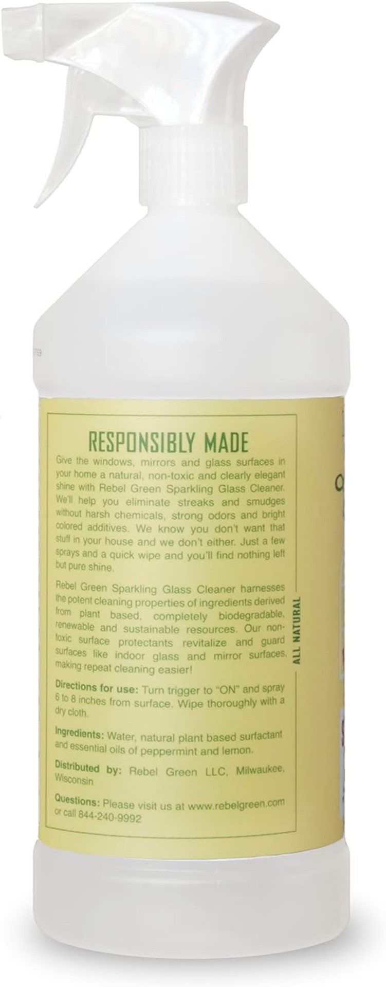 Rebel Green Sparkling Glass Cleaner (Peppermint & Lemon, 80 Fl Oz (Pack Of 2))40.00 Fl Oz (Pack Of 2) Rebel Green Sparkling Glass Cleaner (Peppermint & Lemon, 80 Fl Oz (Pack Of 2))40.00 Fl Oz (Pack Of 2)