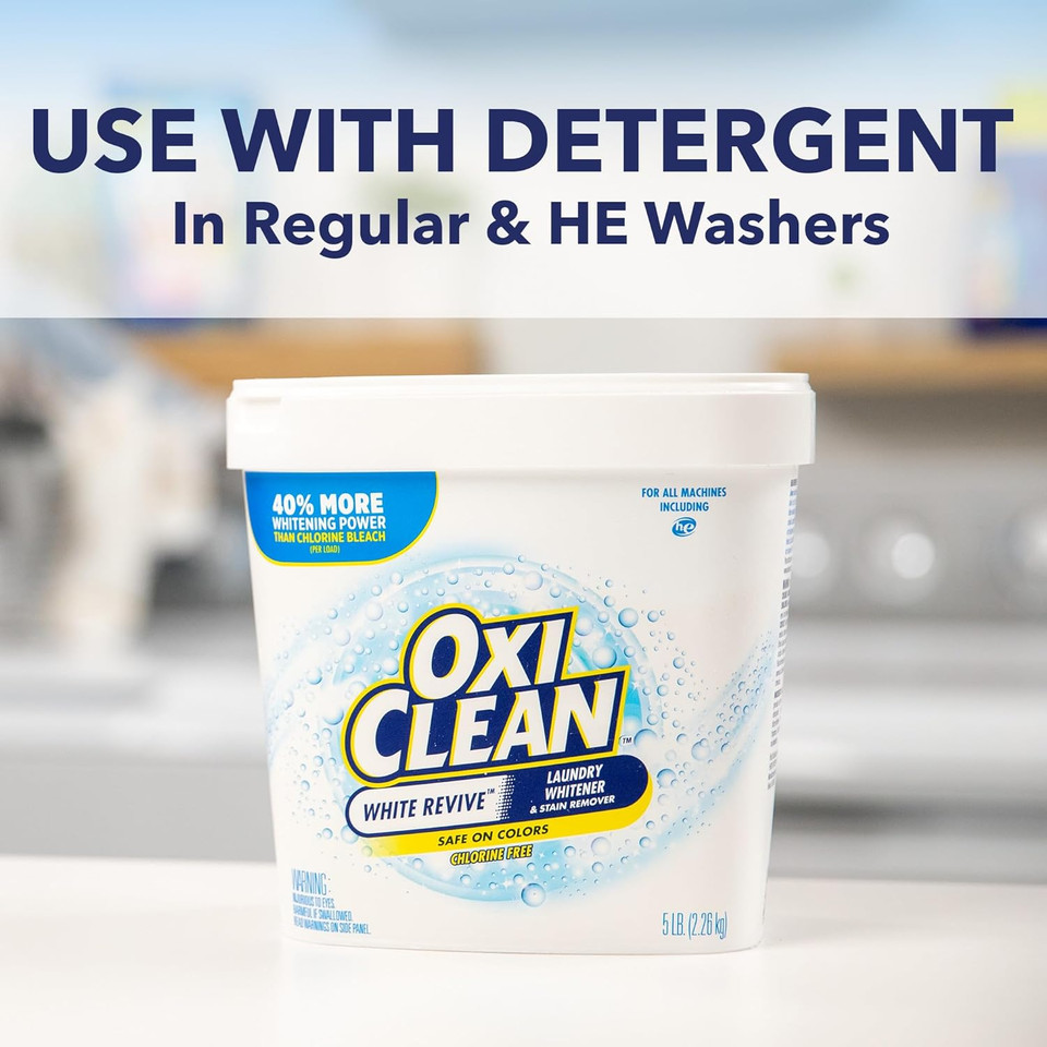 Oxiclean White Revive Laundry Whitener And Stain Remover Powder, 5 Lb