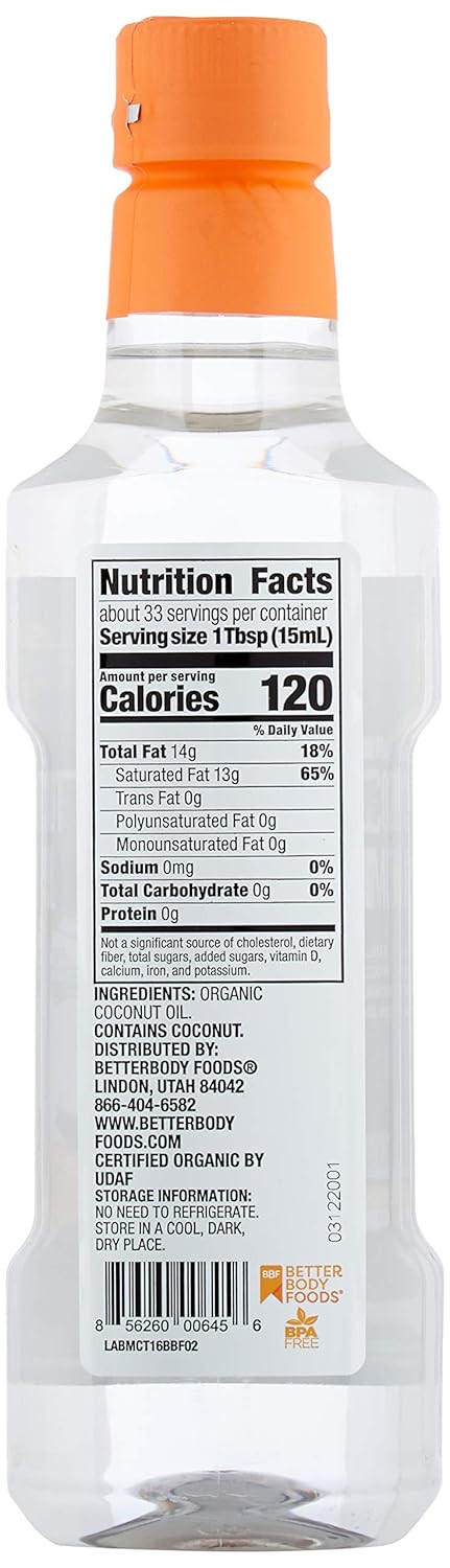 Betterbody Foods Coconut Mct Oil, 6 Count