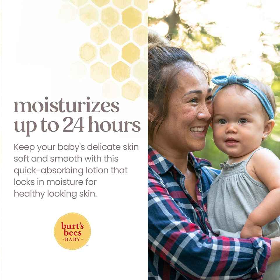 Burt'S Bees Baby Nourishing Lotion With Sunflower Seed Oil, Original Scent, Pediatrician Tested, 99.0% Natural Origin, 12 Ounces