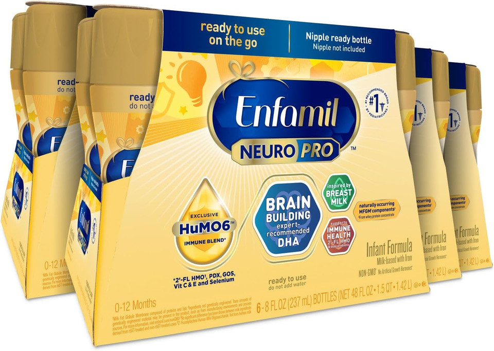 Enfamil Neuropro Baby Formula, Mfgm* 5-Year Benefit, Expert-Recommended Brain-Building Omega-3 Dha, Exclusive Immune Supporting Humo6 Blend, Ready-To-Feed Infant Formula, Liquid, 8 Fl Oz (24 Count)