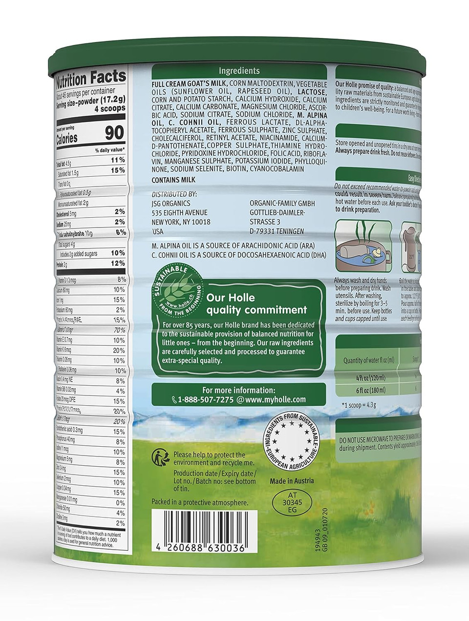 Holle - Goat Milk Toddler Formula - Easy To Digest - Non-Gmo With Dha For Healthy Brain Development - 1 Year & Up