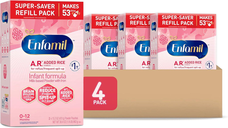 Enfamil A.R. Infant Formula, Reduces Reflux & Frequent Spit-Up, Expert Recommended Dha For Brain Development, Probiotics To Support Digestive & Immune Health, Powder Refill, 121.6 Oz