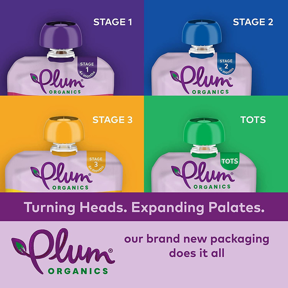 Plum Organics | Stage 3 | Baby Food, Carrot, Spinach, Turkey, Corn, Apple & Oat, 4Oz (12 Pack)