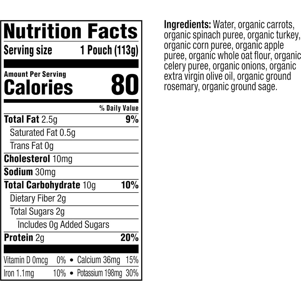 Plum Organics | Stage 3 | Baby Food, Carrot, Spinach, Turkey, Corn, Apple & Oat, 4Oz (12 Pack)