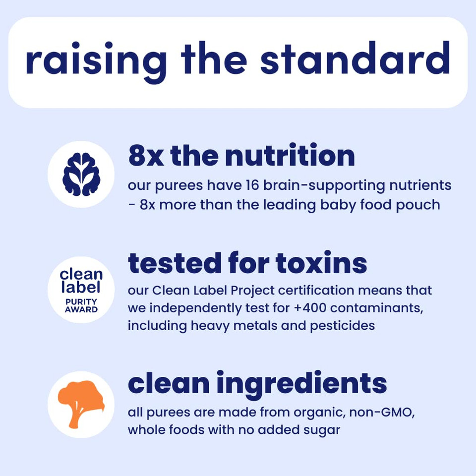Cerebelly Baby Food Pouches Stage 1  Sweet Potato Peach Smoothie (4 Oz, Pack Of 12) - Healthy Kids Snacks - Organic Fruit & Veggie Purees, Great Toddler Snacks