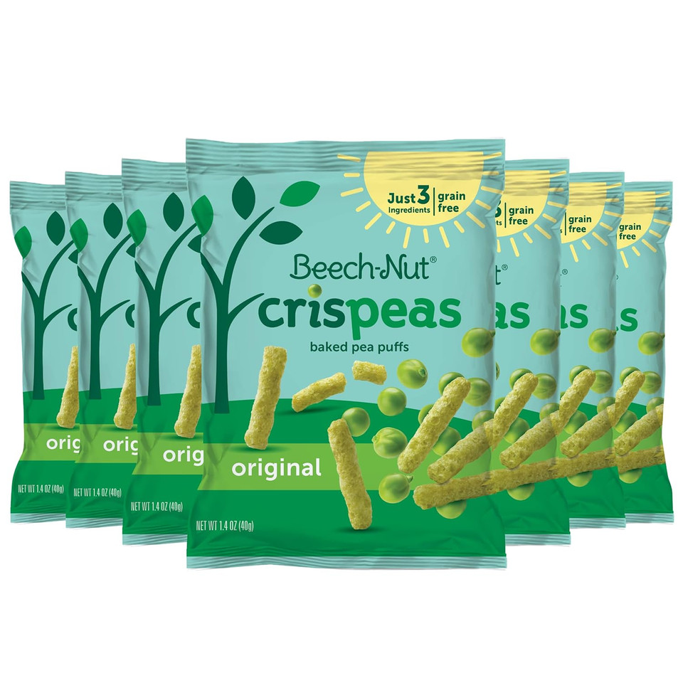 Beech-Nut Toddler Snacks, Original Crispeas Baked Pea Puffs, Grain-Free, Gluten-Free, Non-Gmo, 1.4 Oz Bag (7 Pack) Beech-Nut Toddler Snacks, Original Crispeas Baked Pea Puffs, Grain-Free, Gluten-Free, Non-Gmo, 1.4 Oz Bag (7 Pack)