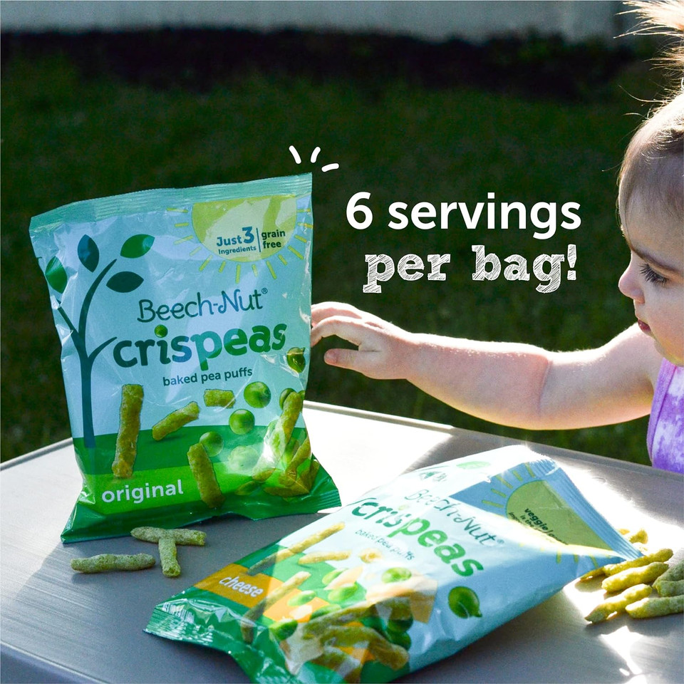 Beech-Nut Toddler Snacks, Original Crispeas Baked Pea Puffs, Grain-Free, Gluten-Free, Non-Gmo, 1.4 Oz Bag (7 Pack) Beech-Nut Toddler Snacks, Original Crispeas Baked Pea Puffs, Grain-Free, Gluten-Free, Non-Gmo, 1.4 Oz Bag (7 Pack)