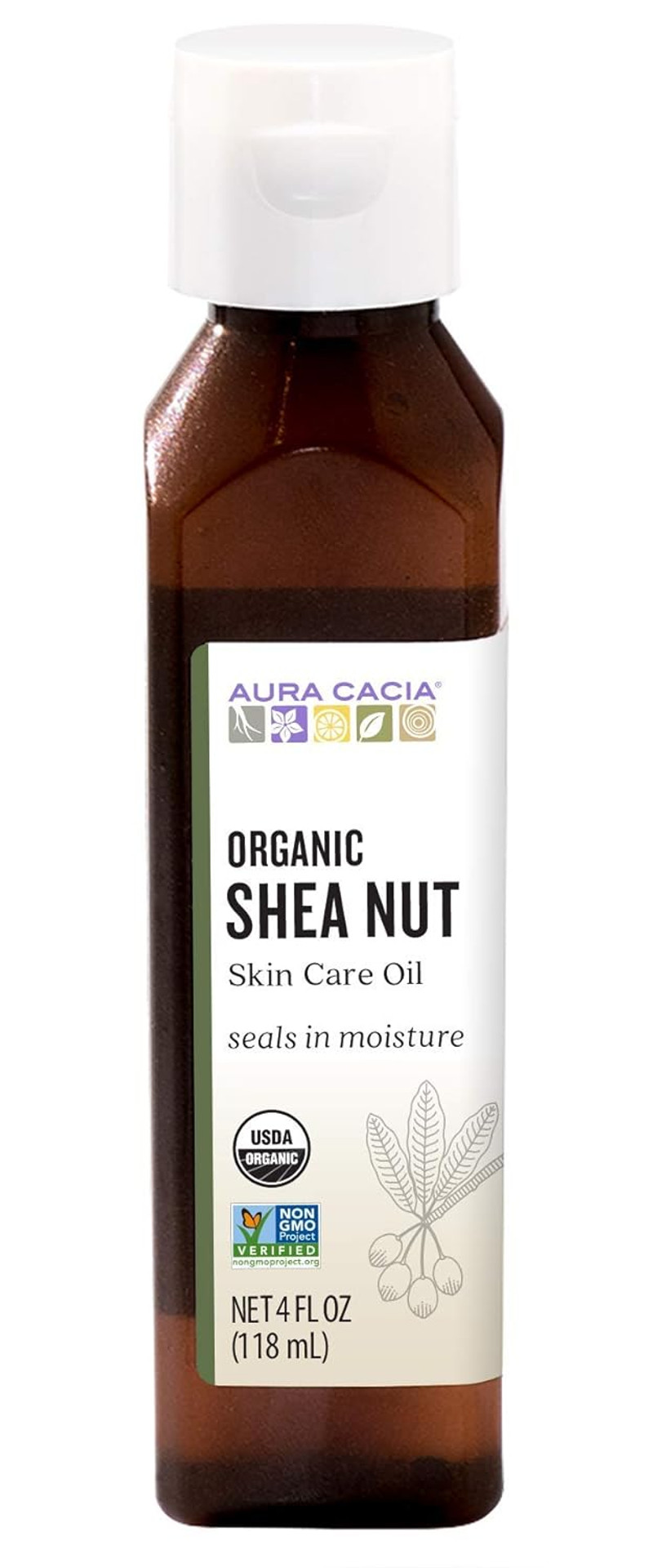 Aura Cacia Organic Nourishing Shea Nut Oil | Certified Organic | 4 Fl Oz
