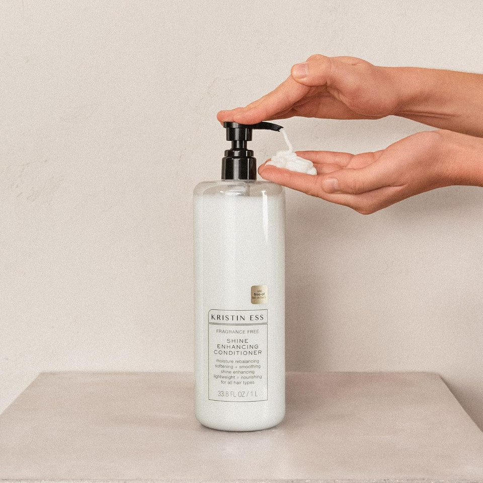 Kristin Ess Hair Fragrance Free Shampoo And Conditioner 1 Liter Set For Sensitive Skin And Scalp - Sulfate Free And Color Safe Shampoo And Conditioner - Hydrating + Moisturizing - Vegan + Cruelty Free