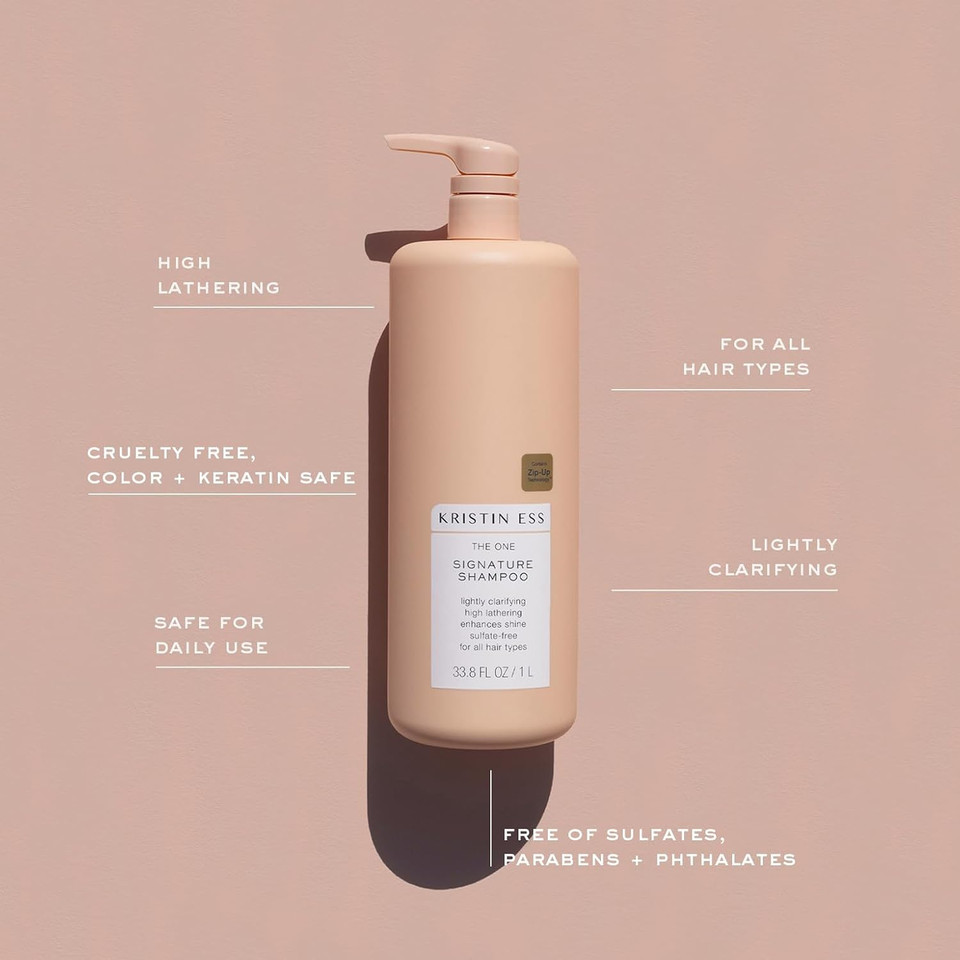 Kristin Ess Hair One Signature Shampoo With Avocado Oil + Castor Oil For Women - Lightly Clarifying Daily Sulfate Free Hydrating Shampoo, Color Safe, Vegan, 33.8 Fl Oz Kristin Ess Hair One Signature Shampoo With Avocado Oil + Castor Oil For Women - Lightly Clarifying Daily Sulfate Free Hydrating Shampoo, Color Safe, Vegan, 33.8 Fl Oz
