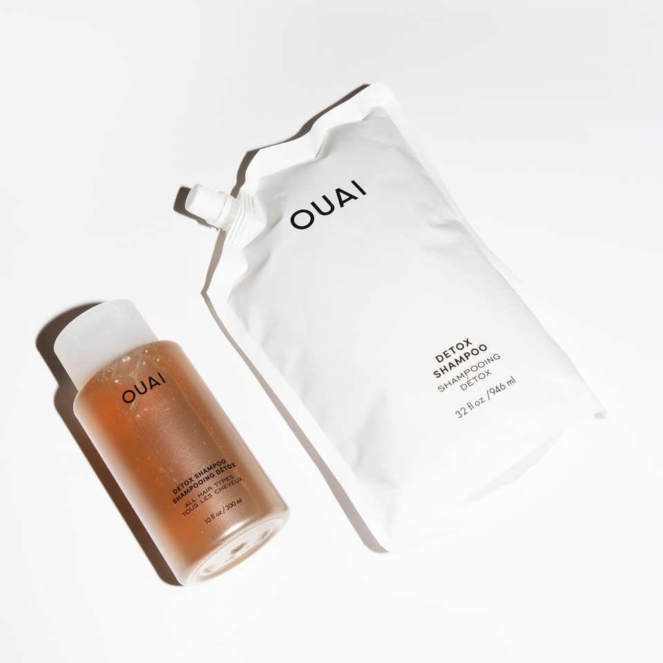 Ouai Detox Shampoo Travel Size - Clarifying Shampoo For Build Up, Dirt, Oil, Product And Hard Water - Apple Cider Vinegar & Keratin For Clean, Refreshed Hair - Sulfate-Free Hair Care (3 Oz)