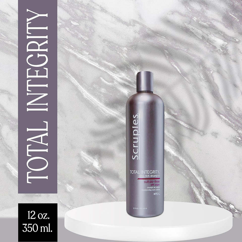 Scruples Total Integrity Shampoo - Professional Argan Oil Shampoo - Nourishes Chemically Treated Hair And Prolongs The Life Of Hair Color - Ultra-Rich & Sulfate-Free Color Safe Shampoo (12 Oz)