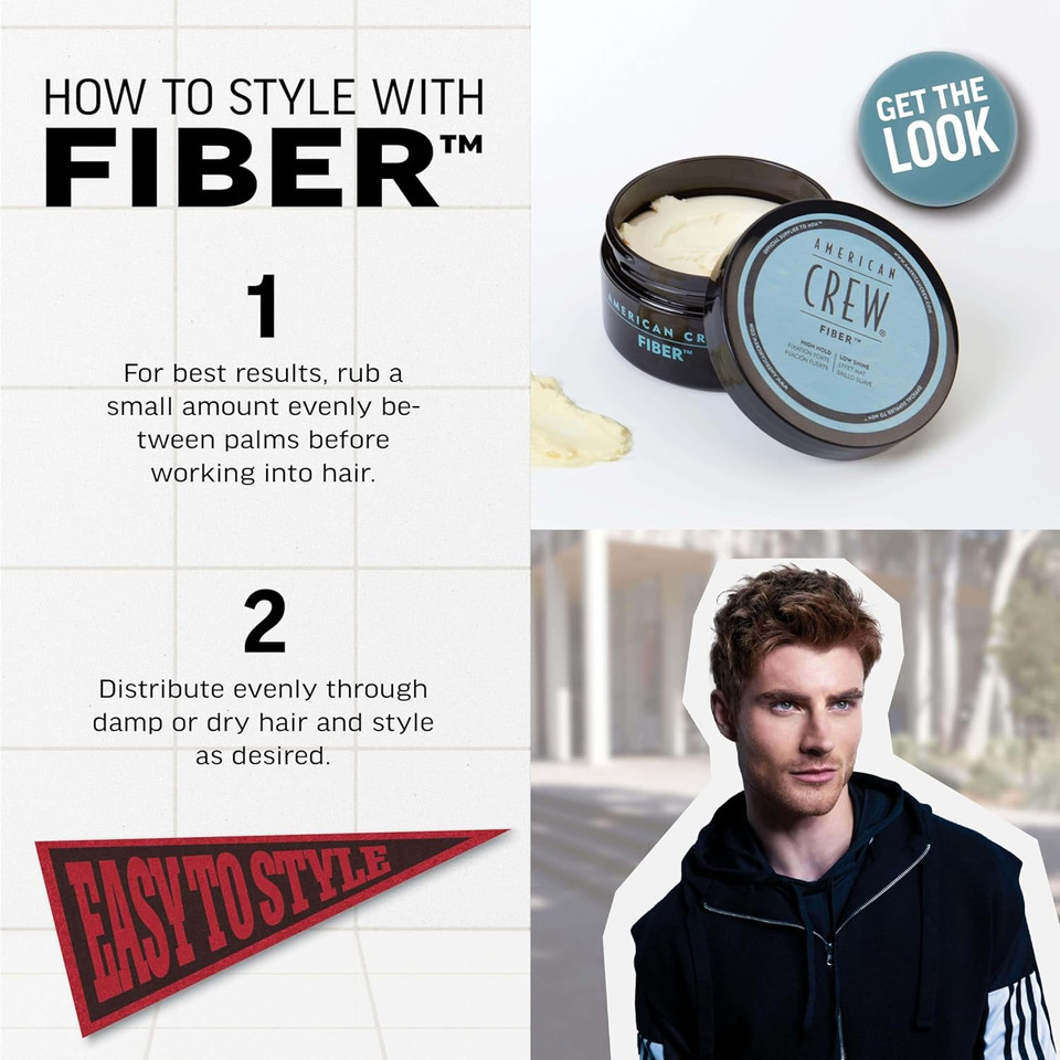American Crew Men'S Hair Fiber, Like Hair Gel With High Hold & Low Shine, 3 Oz (Pack Of 1)