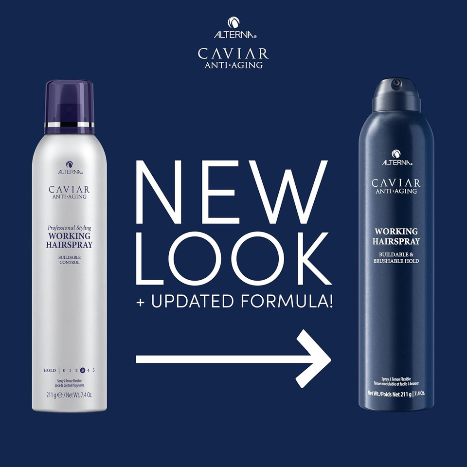 Alterna Caviar Anti-Aging Professional Styling Working Hair Spray | Ultra-Dry, Brushable | Helps Control Frizz & Adds Shine | Sulfate Free