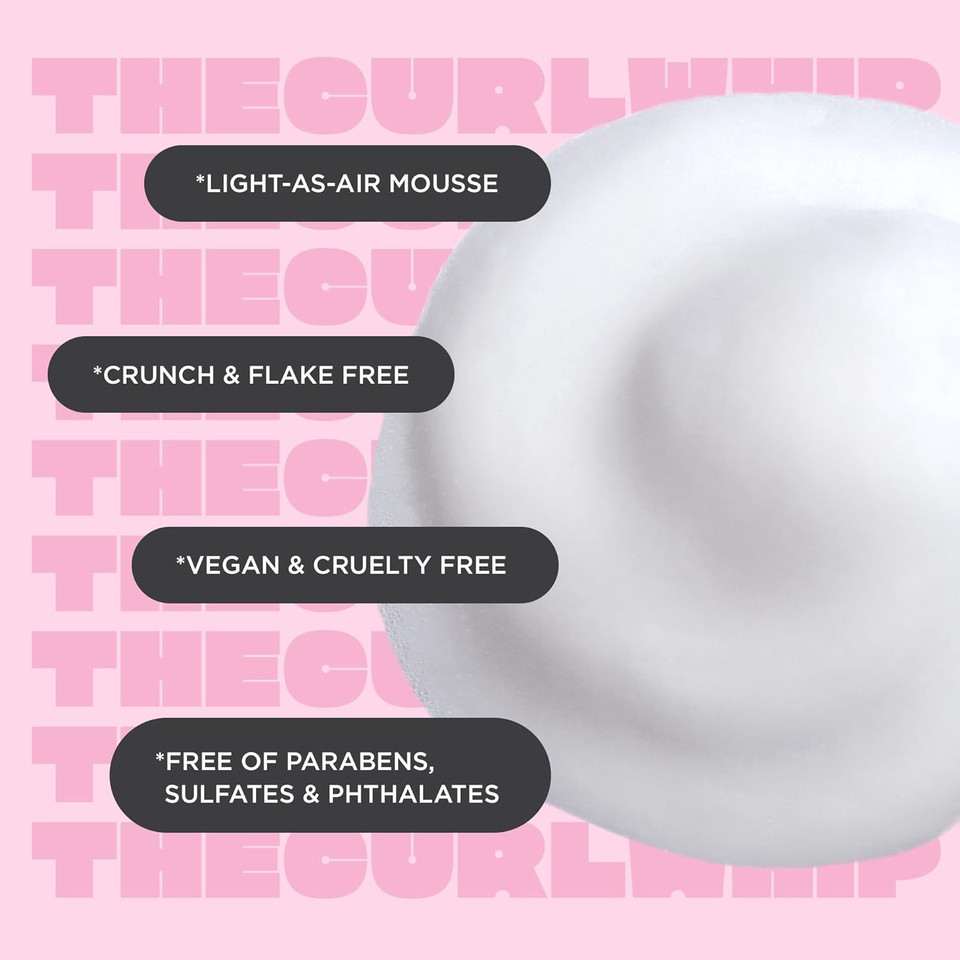 Cake Beauty Whipped Curl Defining & Volumizing Mousse  Aloe Vera Vitamin E For Flexible Hold - Vegan No Heat Curls Wavy Curly Hair Sulfate Cruelty Free Products For Women
