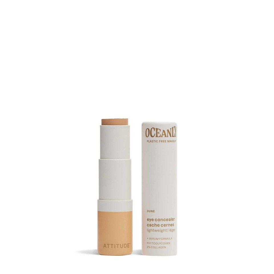 Attitude Oceanly Light Coverage Under Eye Concealer Stick, Titanium Dioxide-Free, Ewg Verified, Plastic-Free, Vegan & Cruelty-Free Makeup, Cream, 0.2 Ounces