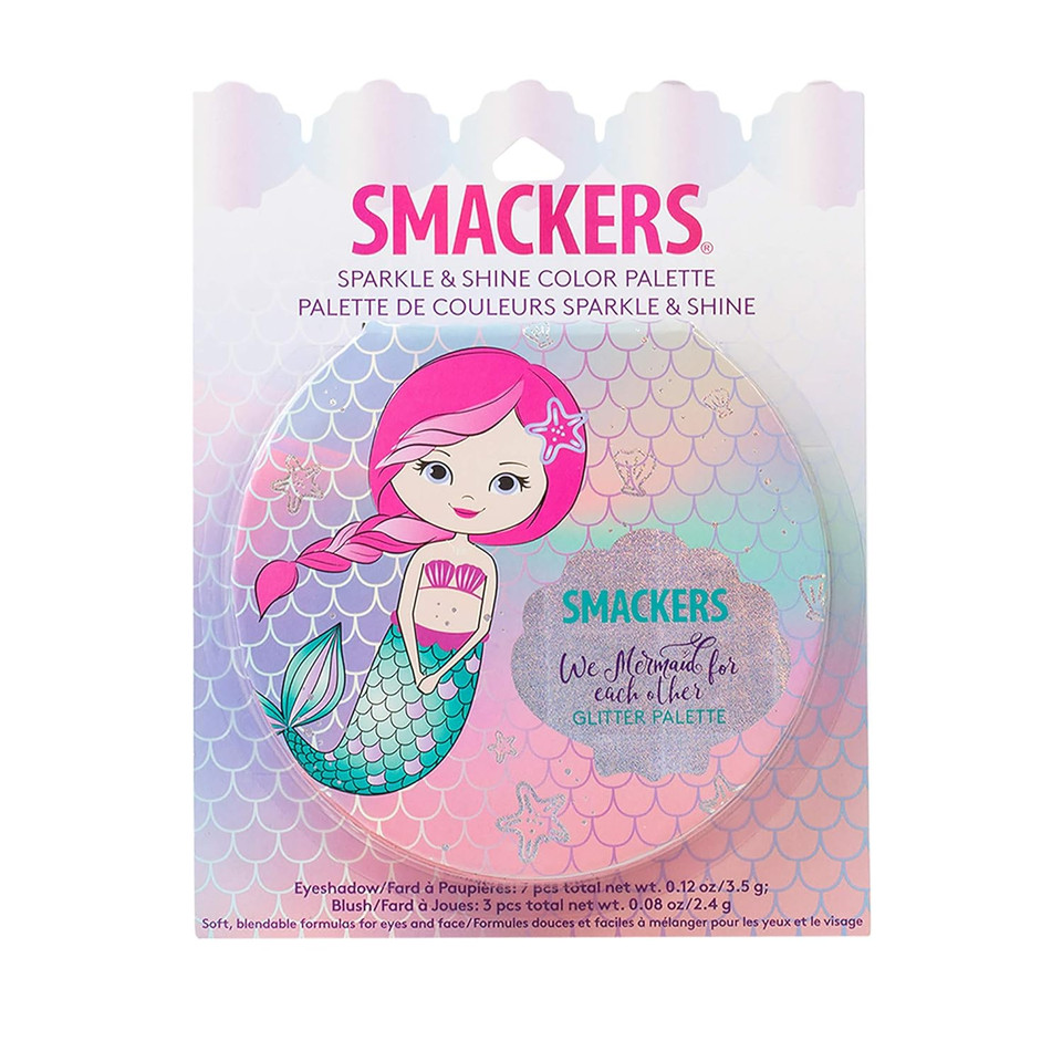 Lip Smacker Sparkle & Shine Eyeshadow Makeup Palette, Mermaid Palette Shimmer | Christmas Make Up Collection | Holiday Present | Gift For Girls