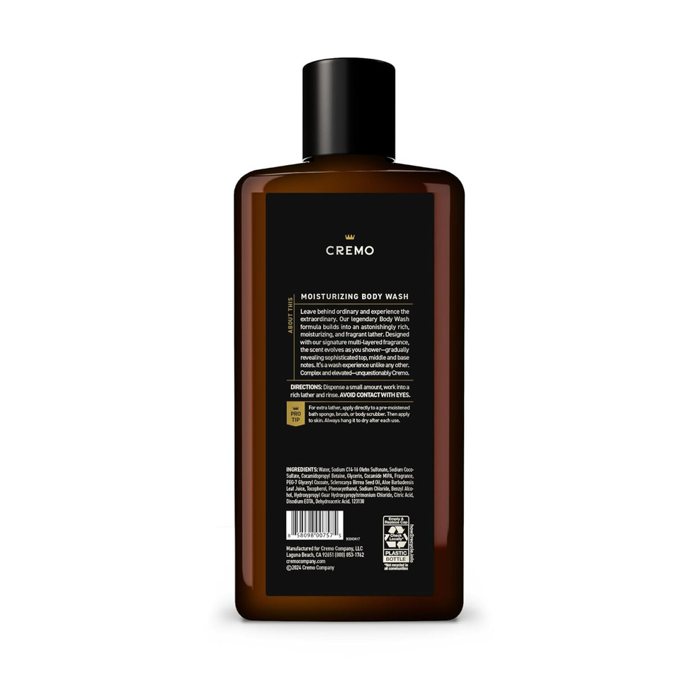 Cremo Rich-Lathering Distillerã¢ÂS Blend Body Wash For Men, An Elevated Blend With Notes Of Kentucky Bourbon, Smoked Vetiver And American Oak, 16 Fl Oz
