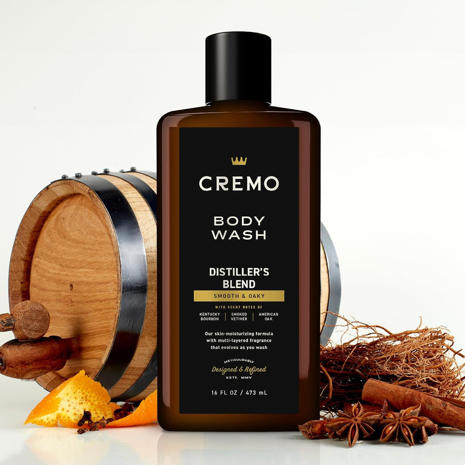 Cremo Rich-Lathering Distillerã¢ÂS Blend Body Wash For Men, An Elevated Blend With Notes Of Kentucky Bourbon, Smoked Vetiver And American Oak, 16 Fl Oz