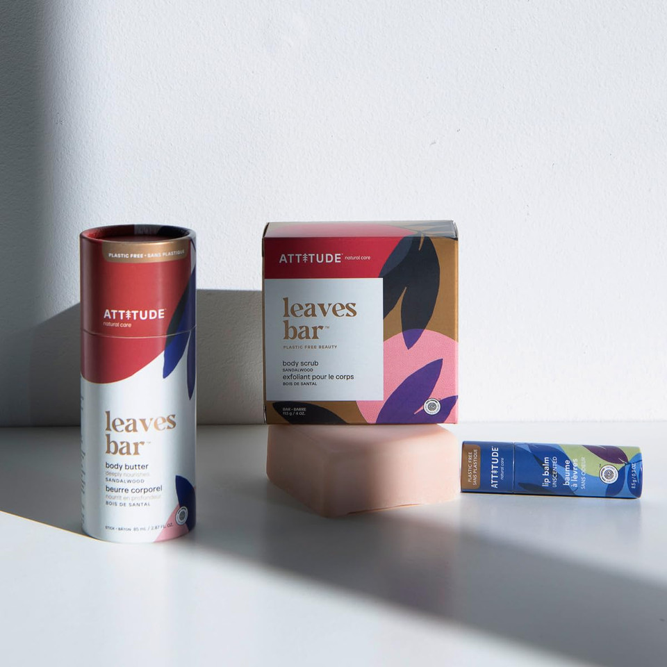 Attitude Nourishing Body Butter Bar, Ewg Verified And Plastic-Free Body Care, Vegan And Cruelty-Free, Sandalwood, 2.87 Fl Oz