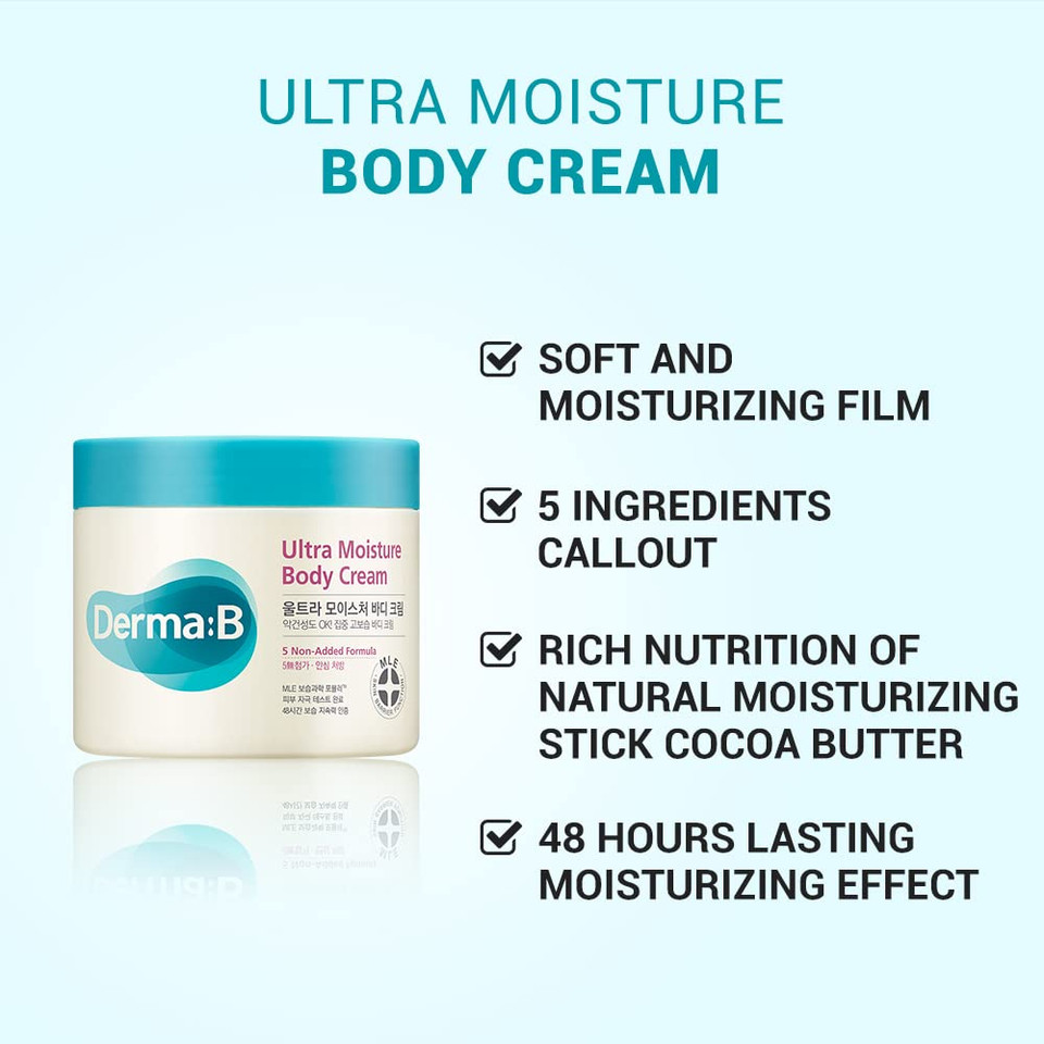Ultra Moisture Body Cream With Olive Oil And Allantoin, 48 Hour Lasting Skin Moisturization, 14.54 Fl Oz, 430Ml