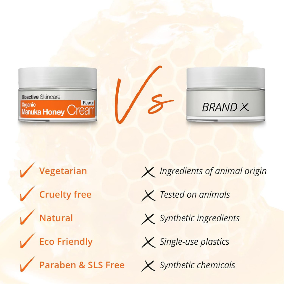 Organic Manuka Honey Rescue Cream Bioactive Skincare (1.7 Fluid Ounces)