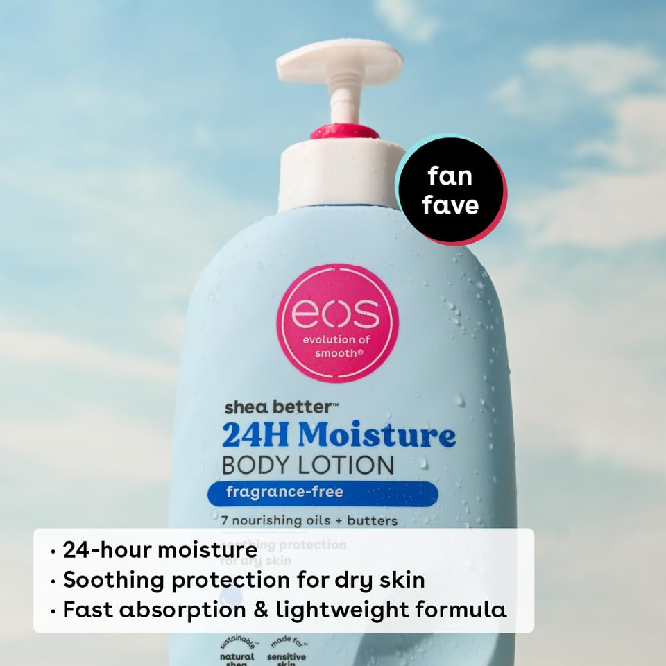 Eos Shea Better Body Lotion- Fragrance Free, 24-Hour Hydration Skin Care, 16 Fl Oz Eos Shea Better Body Lotion- Fragrance Free, 24-Hour Hydration Skin Care, 16 Fl Oz
