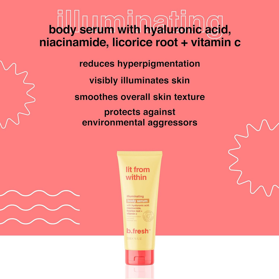 B.Tan Lit From Within Body Serum | B.Fresh Daily Moisturizing Body Lotion - 8 Fl Oz