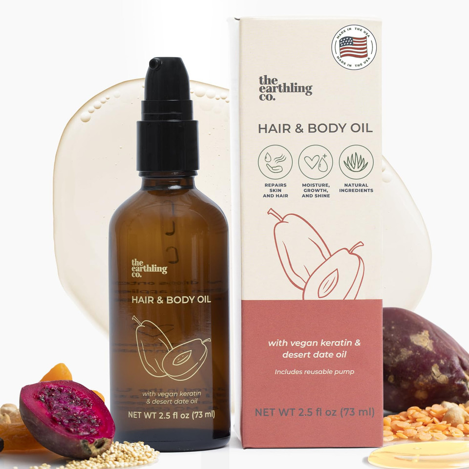 Hair & Body Oil - Promote Hair Growth, Strengthen & Moisturize All Hair Types - Helps Frizz & Damage With Natural Rosemary & Vegan Keratin For Dry Hair & Scalp (2.5 Oz, Juniper Sage)