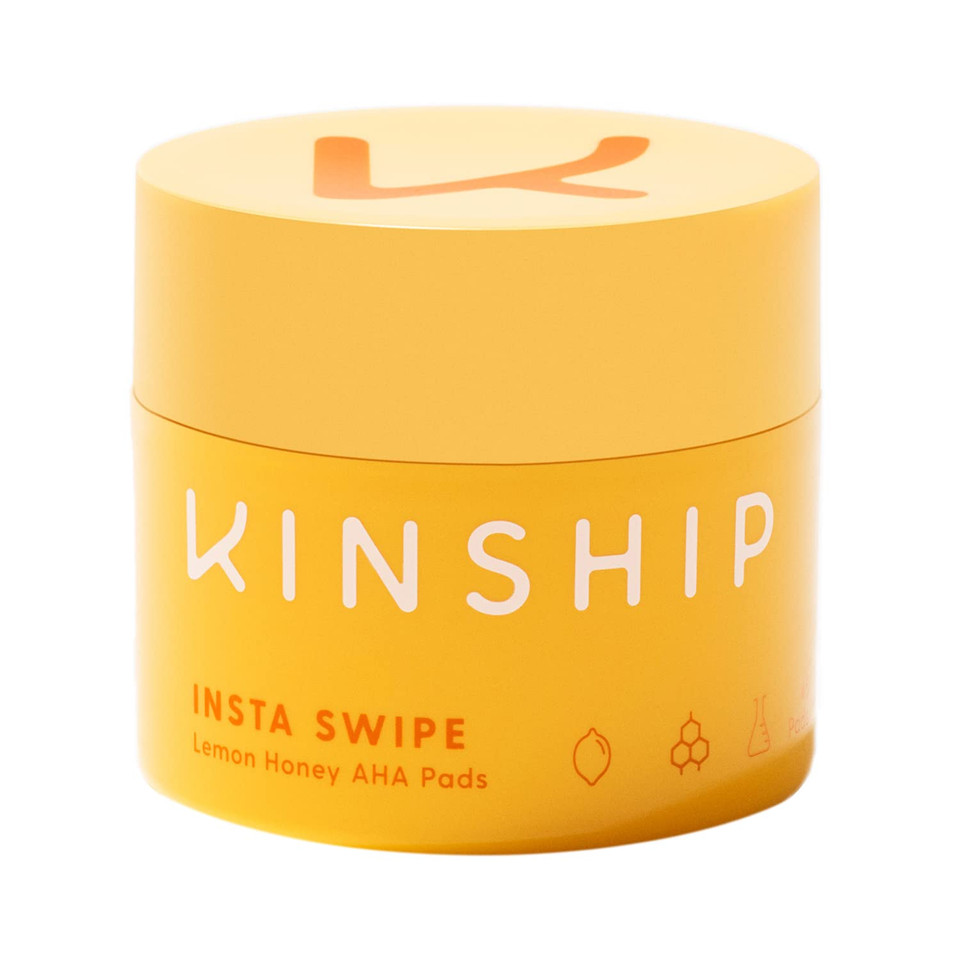 Kinship Insta Swipe Aha Exfoliating Pads - Lemon Honey Glycolic Acid Face Exfoliant - Brighten, Smooth + Clear Clogged Pores - Resurfacing Treatment Facial Wipes - Tone Blemish Prone Skin (45 Count) Kinship Insta Swipe Aha Exfoliating Pads - Lemon Honey Glycolic Acid Face Exfoliant - Brighten, Smooth + Clear Clogged Pores - Resurfacing Treatment Facial Wipes - Tone Blemish Prone Skin (45 Count)