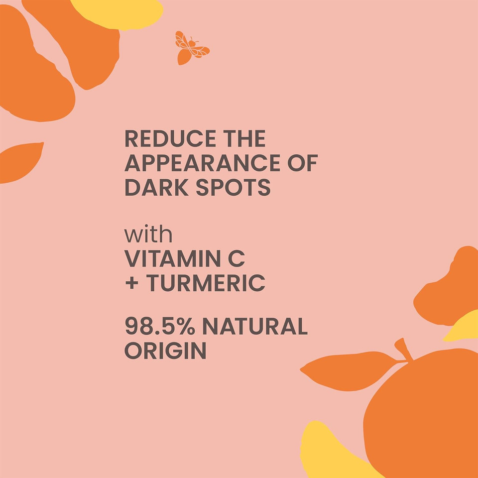 Burt's Bees Vitamin C Turmeric Face Serum, Mothers Day Gifts for Mom, Brightens Skin & Visibly Reduces Dark Spots, Fine Lines & Wrinkles, Naturally Hydrating, Lightweight - Brightening Booster (1 oz)