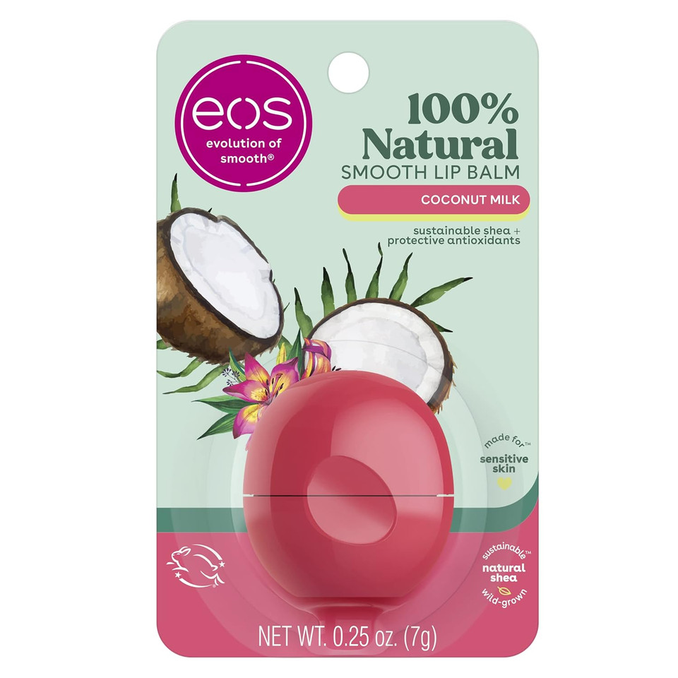 Eos 100% Natural Lip Balm- Vanilla Mint, All-Day Moisture, Made For Sensitive Skin, Lip Care Products, 0.25 Oz Eos 100% Natural Lip Balm- Vanilla Mint, All-Day Moisture, Made For Sensitive Skin, Lip Care Products, 0.25 Oz