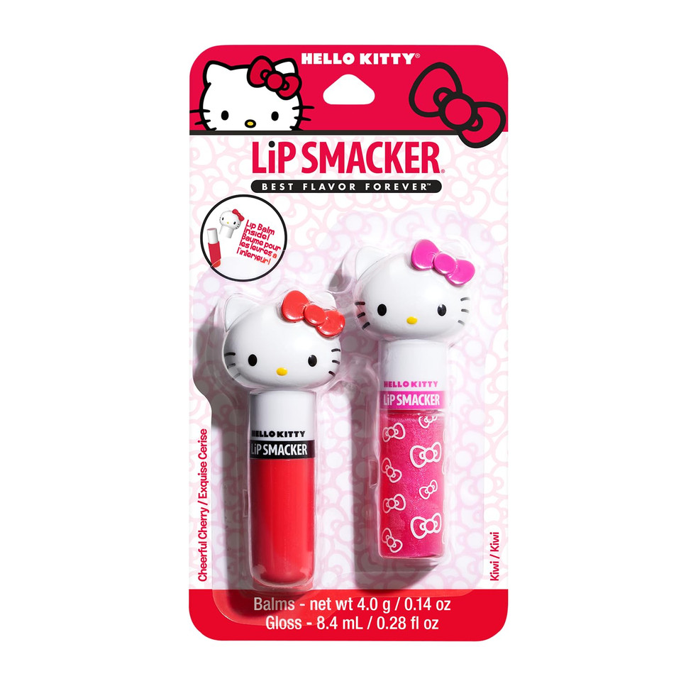 Lip Smacker Lippy Pals Kitty Kitten, Flavored Moisturizing & Smoothing Soft Shine Lip Balm, Hydrating & Protecting Fun Tasty Glossy Finish, Cruelty-Free & Vegan - Sweet Kiwi Kitten