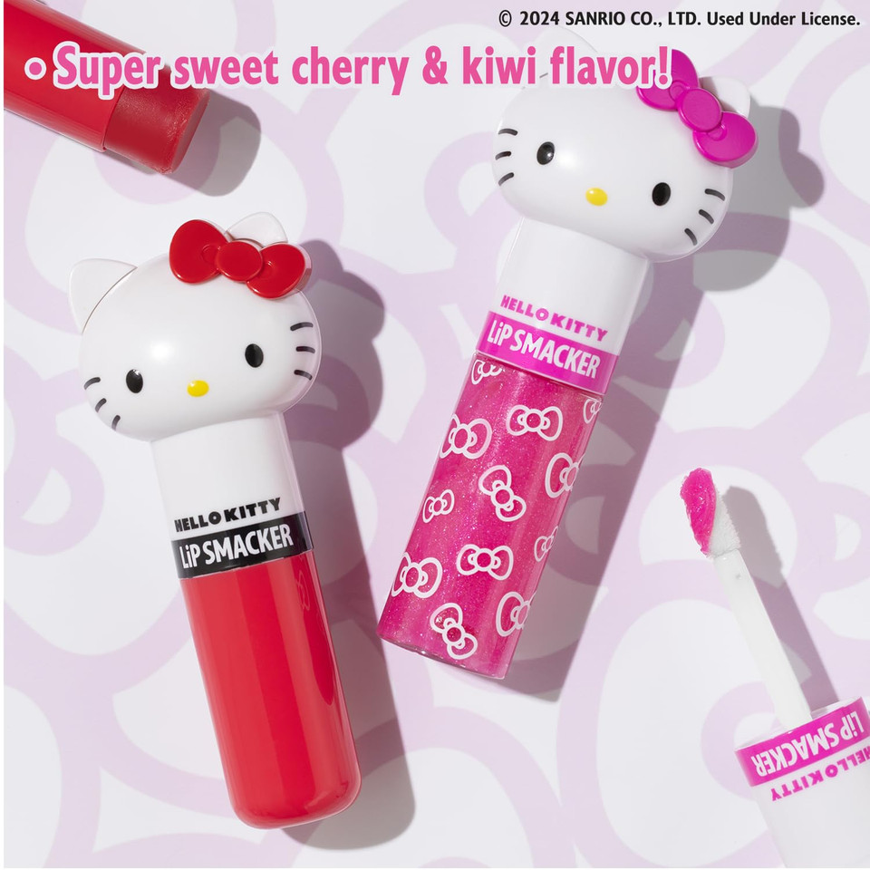 Lip Smacker Lippy Pals Kitty Kitten, Flavored Moisturizing & Smoothing Soft Shine Lip Balm, Hydrating & Protecting Fun Tasty Glossy Finish, Cruelty-Free & Vegan - Sweet Kiwi Kitten