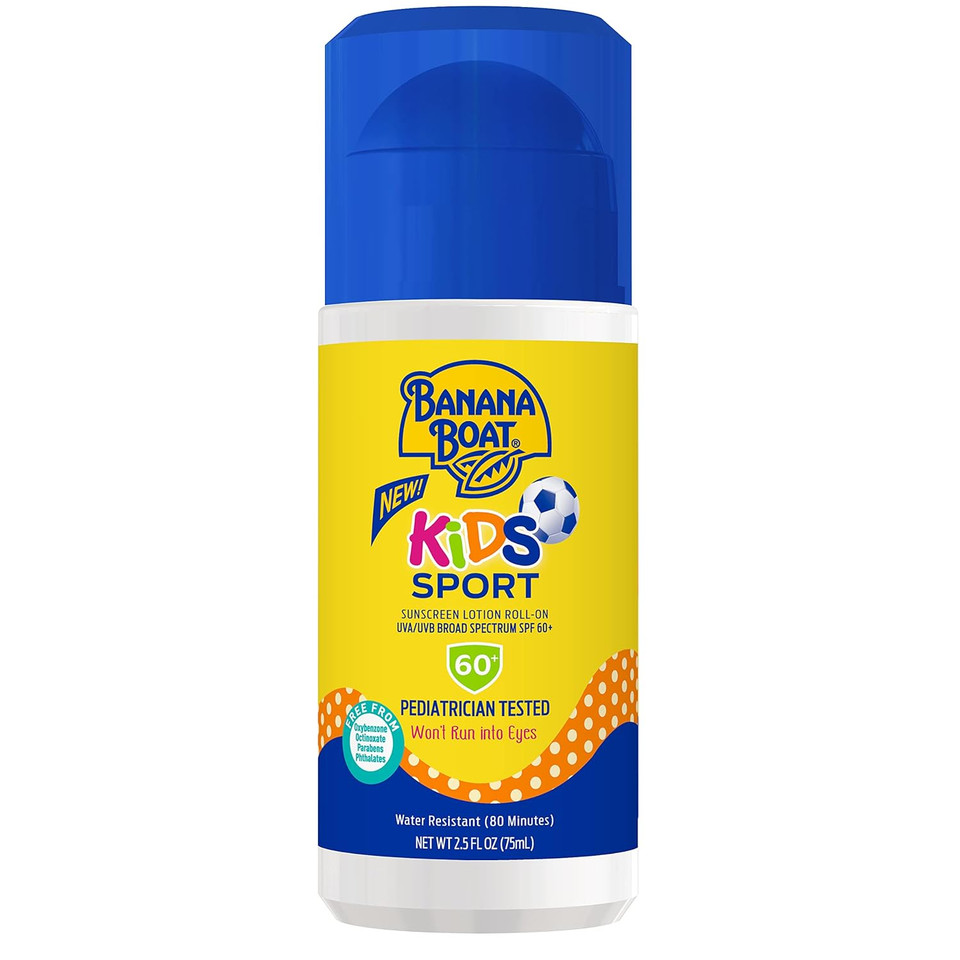Banana Boat Kids Sport Sunscreen Roll On Lotion Spf 60, 2.5Oz | Travel Size Sunscreen Roller, Kids Roll On Sunscreen, Childrens Sunscreen, Kids Sunblock, Mini Sunscreen For Kids Spf 60, 2.5Oz