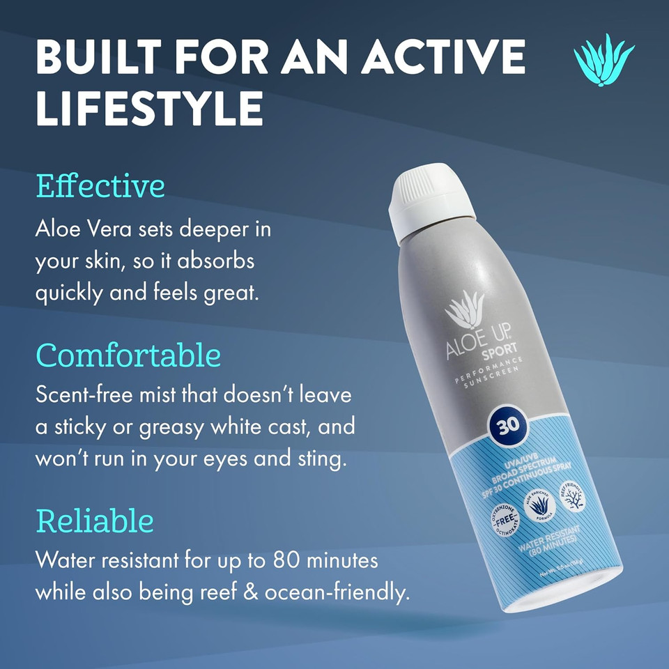 Aloe Up Sport Sunscreen Lotion Spf 50 - Broad Spectrum Uva/Uvb Sunscreen Protector For Face And Body - With Hydrating Aloe Vera Gel - Non-Greasy - No White Cast - Reef Safe - Fragrance-Free - 3 Oz Aloe Up Sport Sunscreen Lotion Spf 50 - Broad Spectrum Uva/Uvb Sunscreen Protector For Face And Body - With Hydrating Aloe Vera Gel - Non-Greasy - No White Cast - Reef Safe - Fragrance-Free - 3 Oz