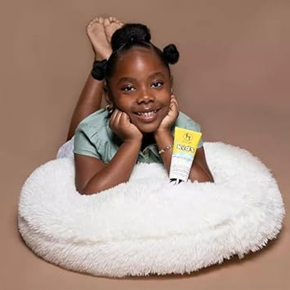 Large Kids Face & Body Sunscreen, Spf 50 Lotion, 6 Oz Vegan & Water-Resistant, No White Residue (6 Fl. Oz.)