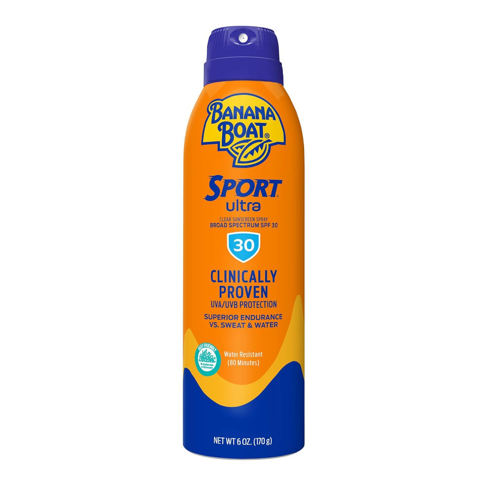 Banana Boat Sport Ultra Spf 30 Sunscreen Spray, 6Oz | Banana Boat Sunscreen Spray Spf 30, Oxybenzone Free Sunscreen, Clear Sunscreen Sunblock, Spray On Sunscreen, Water Resistant Sunscreen, 6Oz