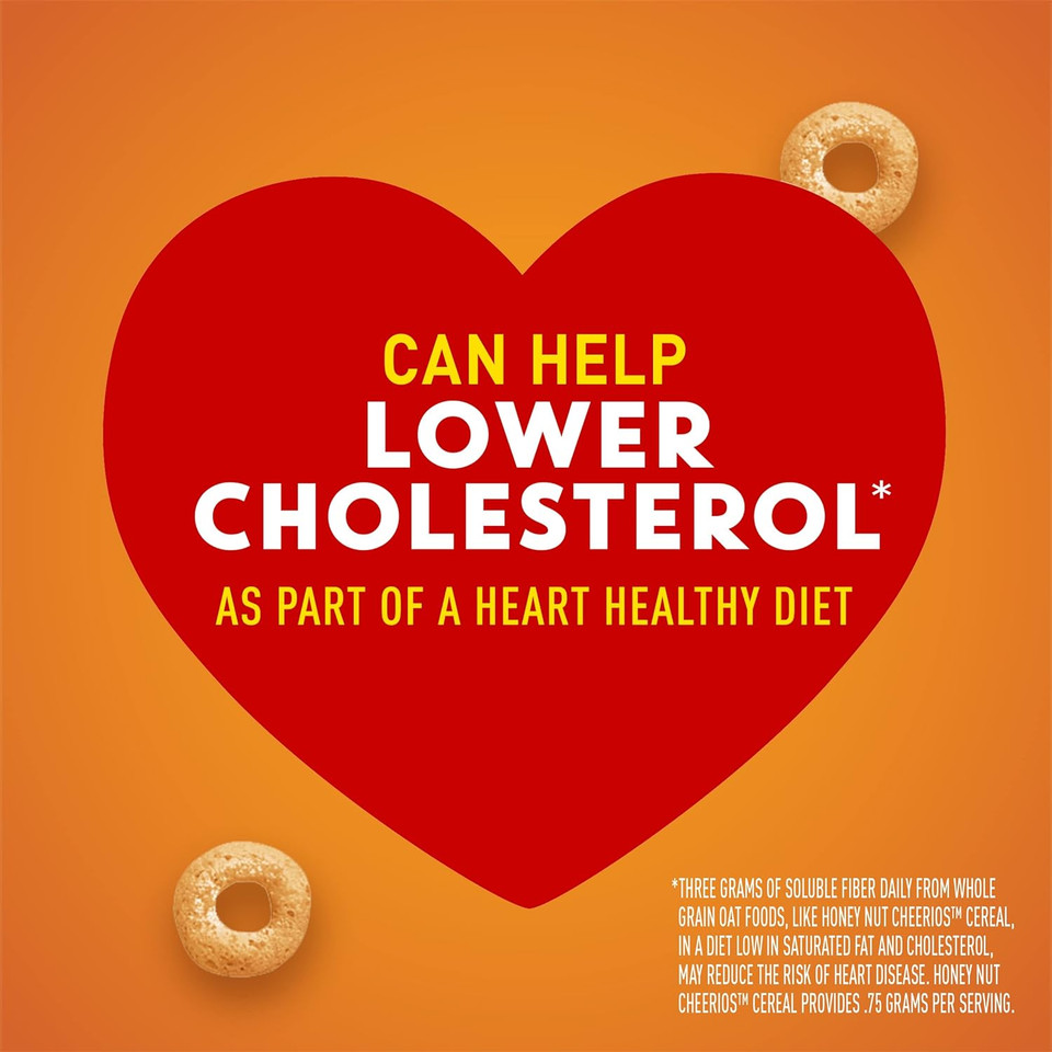 Honey Nut Cheerios Cereal, Limited Edition Happy Heart Shapes, Heart Healthy Cereal With Whole Grain Oats, Family Size, 18.8 Oz